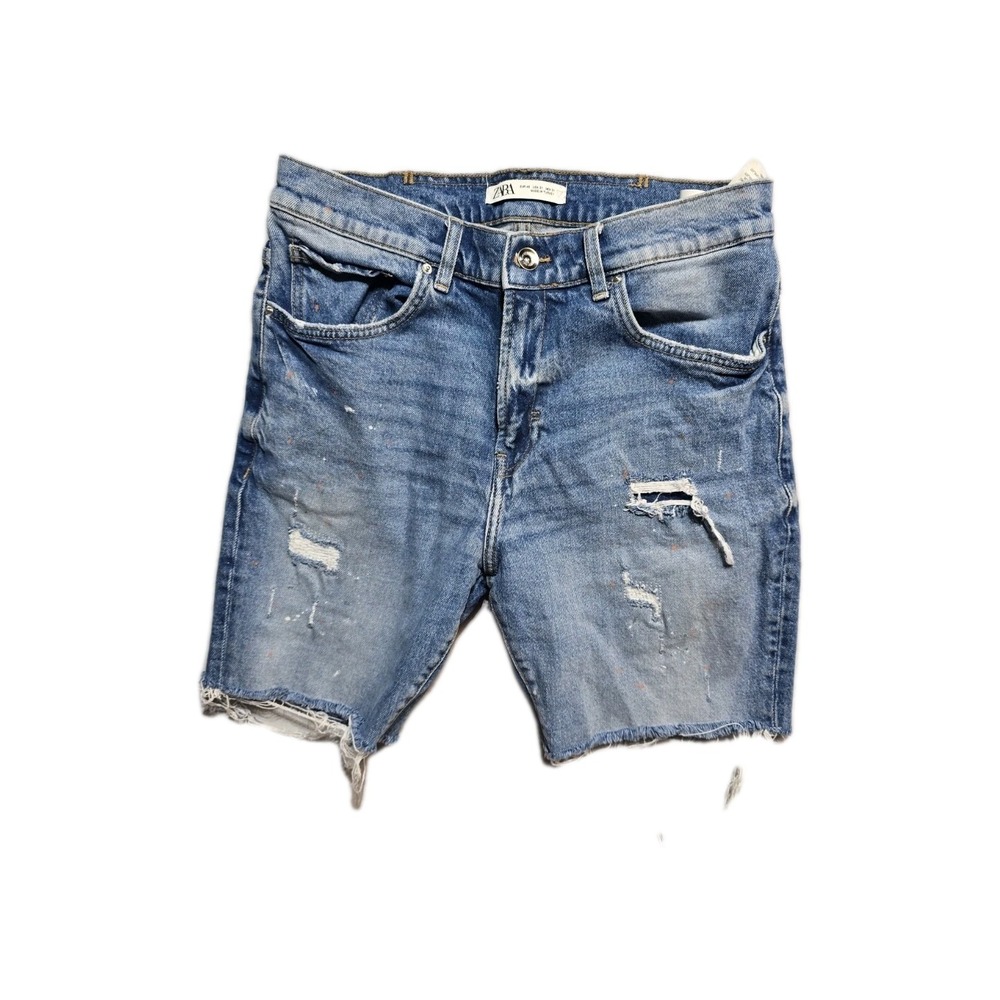 Zara Men's Denim‎ Shorts Distressed Blue 31 Cut Off